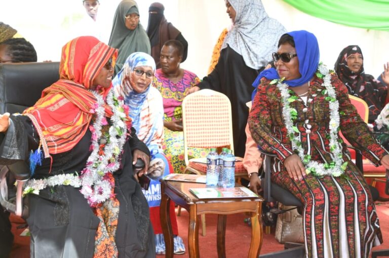Martha Karua and MYWO Rahab Muiu in Garissa