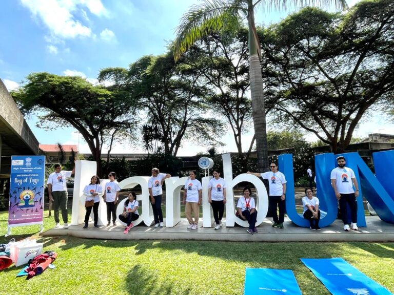 The International Yoga Day 2022 was attended by diplomatic corps, media, yoga enthusiasts and diverse community associations..,