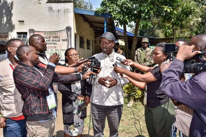 Governor Lee Kinyanjui addressing journalists after casting his vote last week