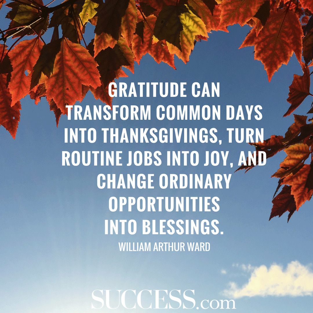 Gratitude can transform common days into thanksgivings, turn routine jobs into joy, and change ordinary opportunities into blessings ……………… William Arthur Ward