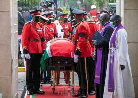 All set to receive the body of the late President Kibaki at Parliament buildings