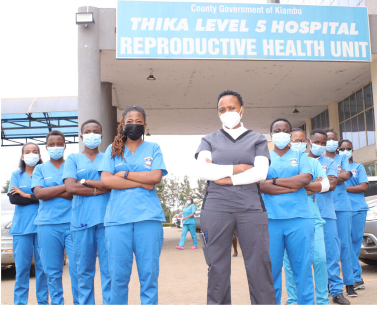 Elizabeth and the team at Thika Level -5 Hospital