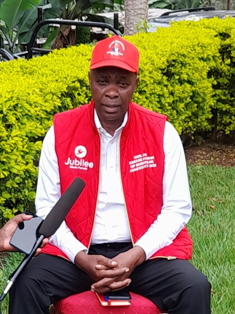 Eng. Kariuki Wa Muchemi at his Mukurwe-ini home yesterday.