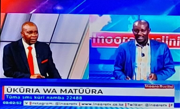 Eng. Kariuki Wa Muchemi during the interview yesterday.