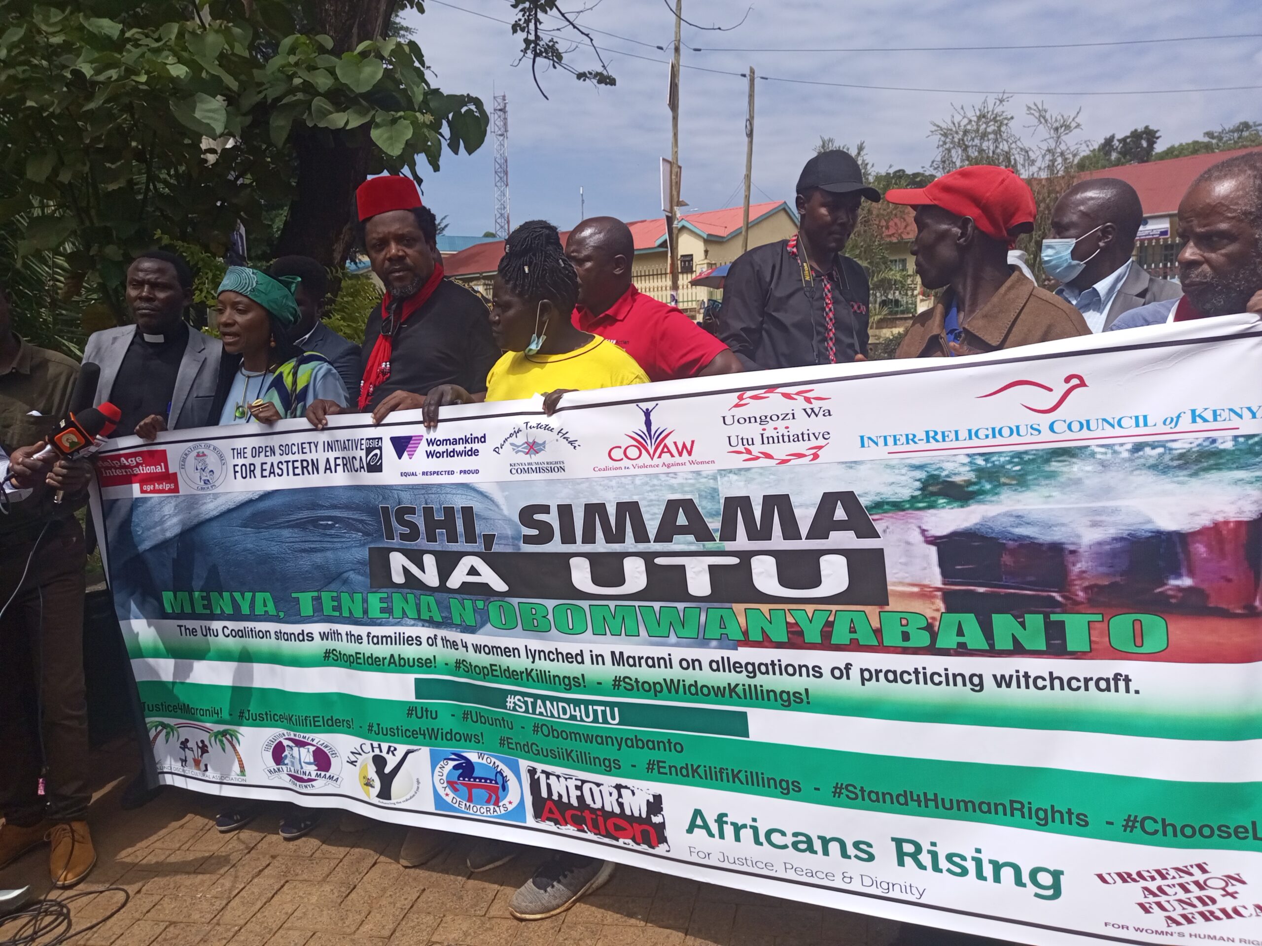 Human Rights defenders during a peaceful demonstration in Kisii County