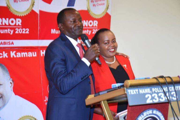 Jamleck Kamau launches his running mate Dr. Naomi Njeri Kagone...