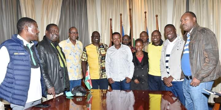 Kenya Kwanza Alliance leaders receiving Machakos governor yesterday.