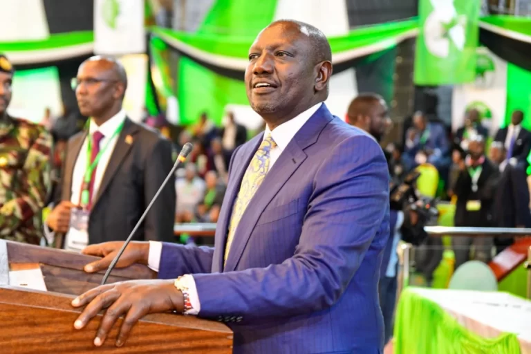 Kenya's President-elect William Ruto addressing the nation after he was announced winner on August 15.