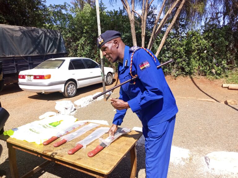 Kisii County commander Francis Kooli recovered weapons in Kisii county..
