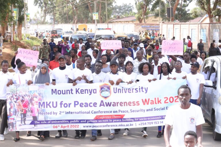 Mku fraternity during peace awareness walk held yesterday in Thika (1)