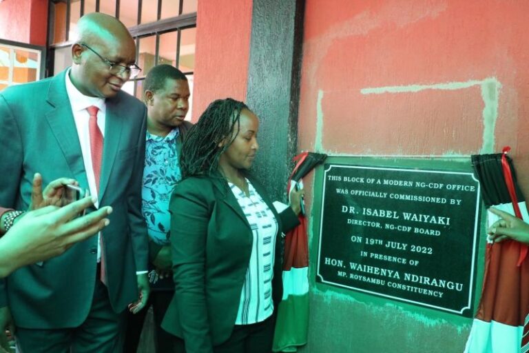 NG-CDF CEO Yusuf Mbuno (in red tie)