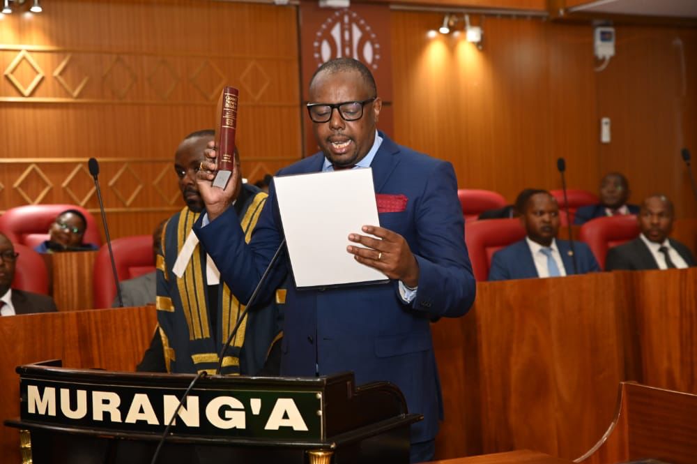 Newly elected Murang'a Speaker Johnson Mukuha