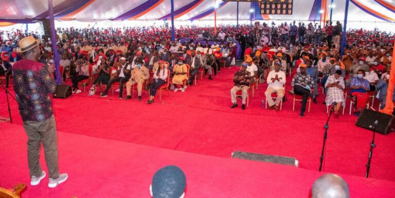 ODM party leader Hon. Raila Odinga in Nyandarua