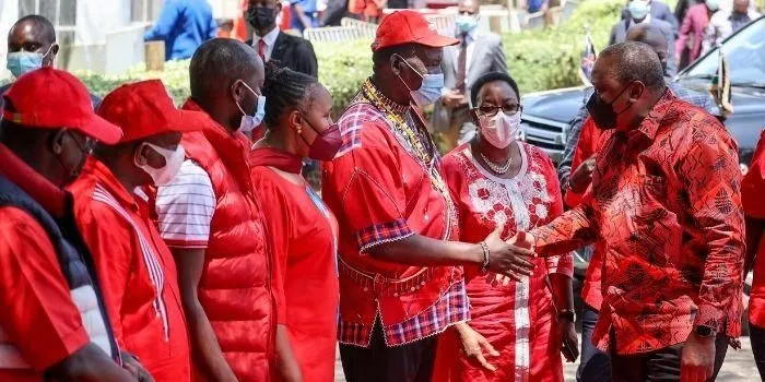President Uhuru Kenyatta arriving at the Jubilee Party NDC at KICC at past. FILE