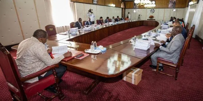 President Uhuru Kenyatta chairs a Cabinet meeting on Thursday, May 12, 2022.PSCU
