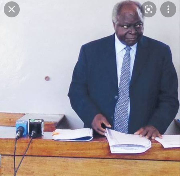 The late Kibaki when he appeared in a Nyeri court in 2014