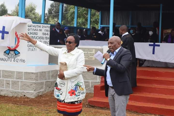 Thuo Mathenge introducing his running mate Ms Mary Gathoni