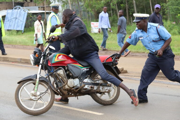 Unruly Nairobi boda boda riders.