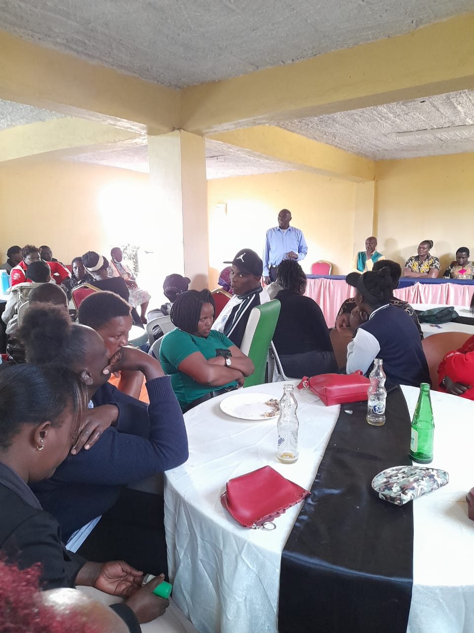 Wanyaga Gathaka addressing the meeting at the weekend