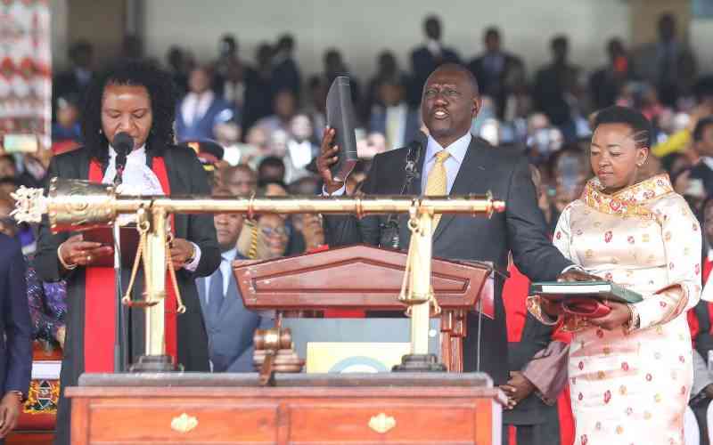 William Ruto takes the oath of office as the fifth President of Kenya on September 13, 2022.