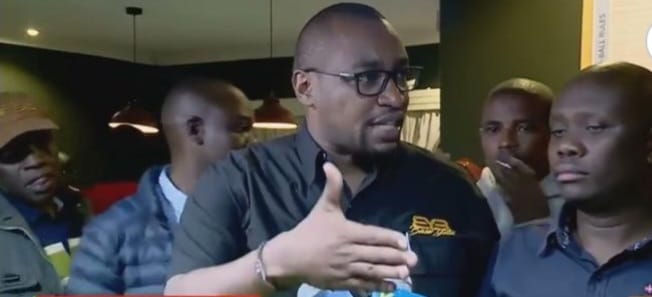 Base Yetu CEO Nick Mararo addressing journalists after last weekend's Pool game tournament.
