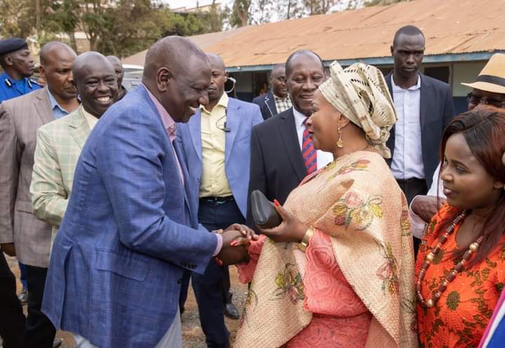 President William Ruto being welcomed by Ukambani leaders in Kitui yesterday
