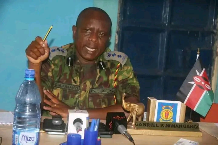 Tharaka North Sub County police commander Gabriel Kimanzi Mwangangi