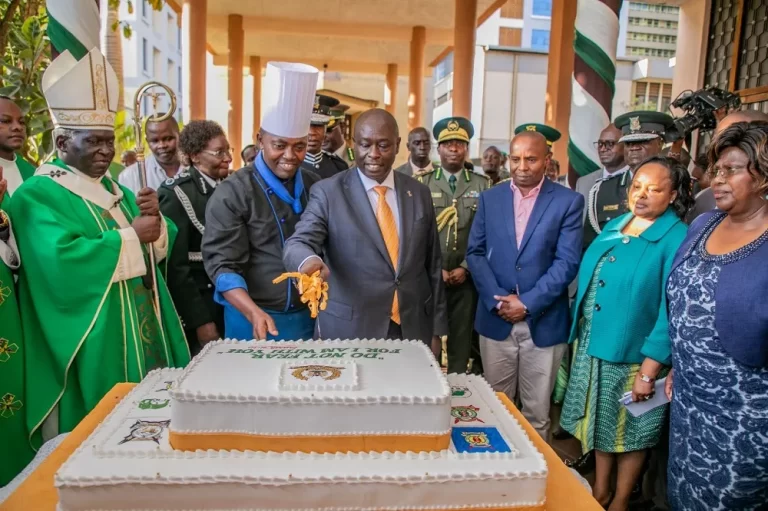 Deputy President Rigathi Gachagua with Nairobi Metropolitan Archbishop Philip Anyolo at the Holy Family Minor Basilica in Nairobi