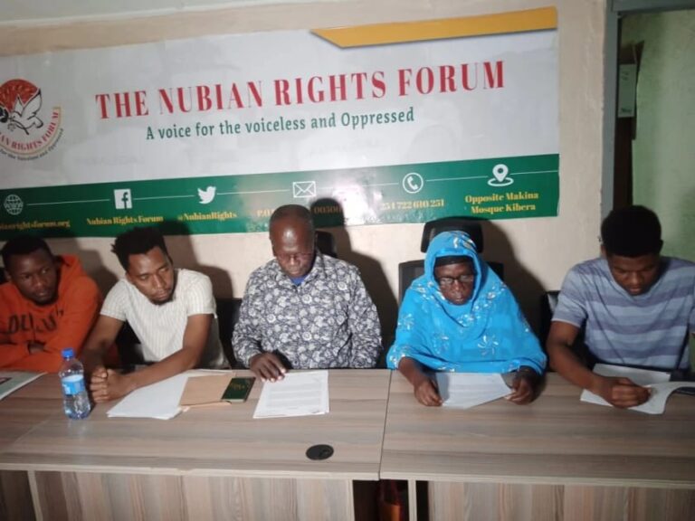 Nubian community led by forum’s Executive Director Shaffie Ali Hussein