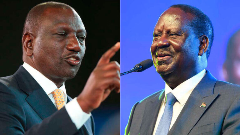 President William Ruto and Azimio La Umoja One Kenya coalition leader Raila Odinga