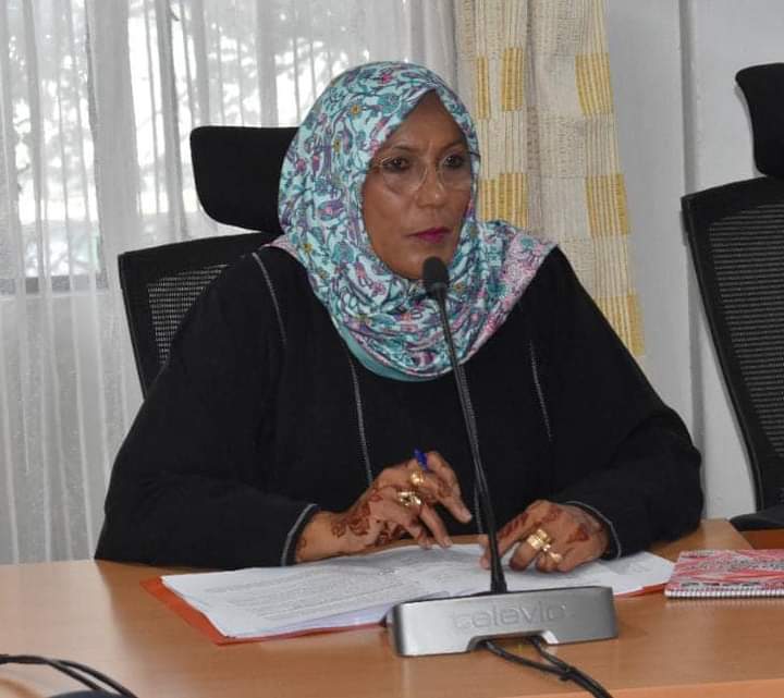 Senator Gloria Orwoba during yesterday's meeting at Parliament Buildings in Nairobi