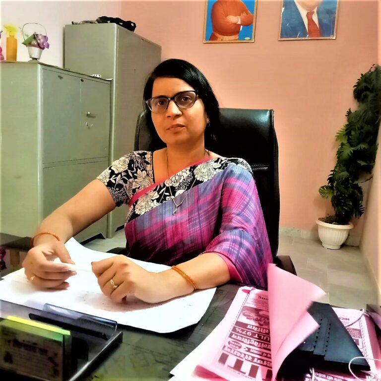 Dr Pratibha Jawda at work in her office. She pays attention to detail and is a perfectionist in what she does.