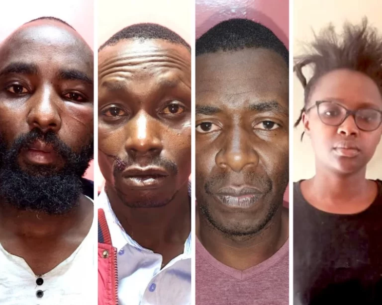 A side by side image of the four kidnappers