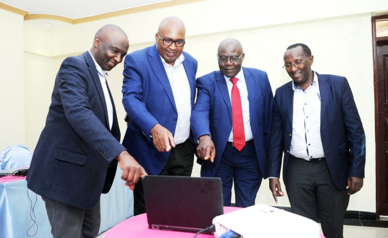 Mount Kenya University Vice Chancellor Prof Deogratius Jaganyi (left)