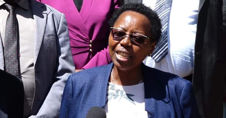 National Genderand Equality Commission (NGEC) chairperson Joyce Mutinda in Murang’a yesterday.