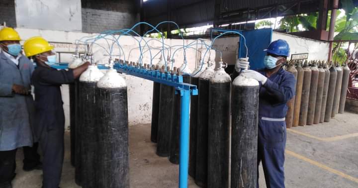 The new oxygen system at J.M. Kariuki Hospital