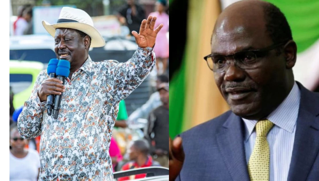 A side-by-side image of Azimio leader Raila Odinga and IEBC Chairman Wafula Chebukati