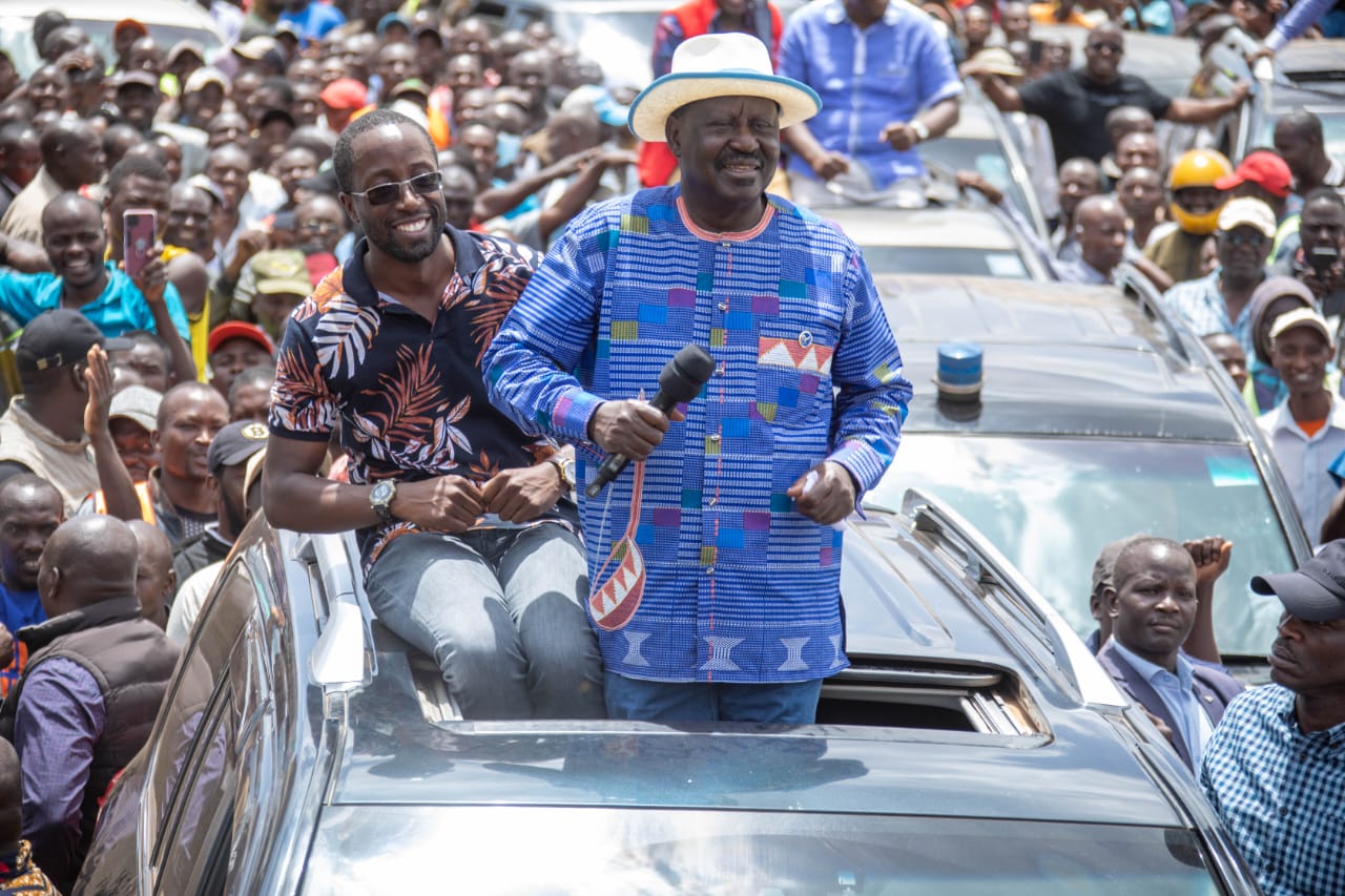 Azimio leader Raila Odinga in Keroka, Nyamira County