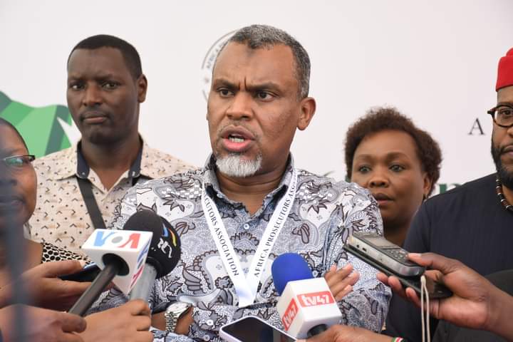 Director of Public Prosecutions Noordin Haji addressing the media