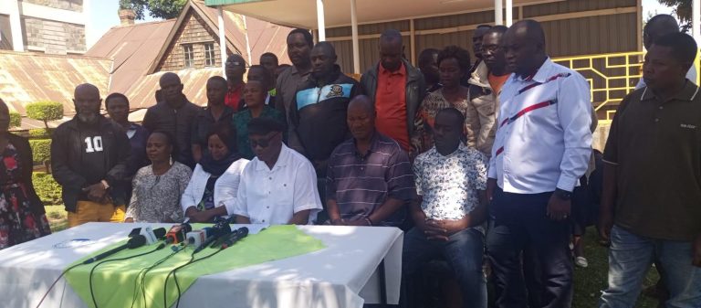 Kisii county former governor James Ongwae led other leaders during the press briefing