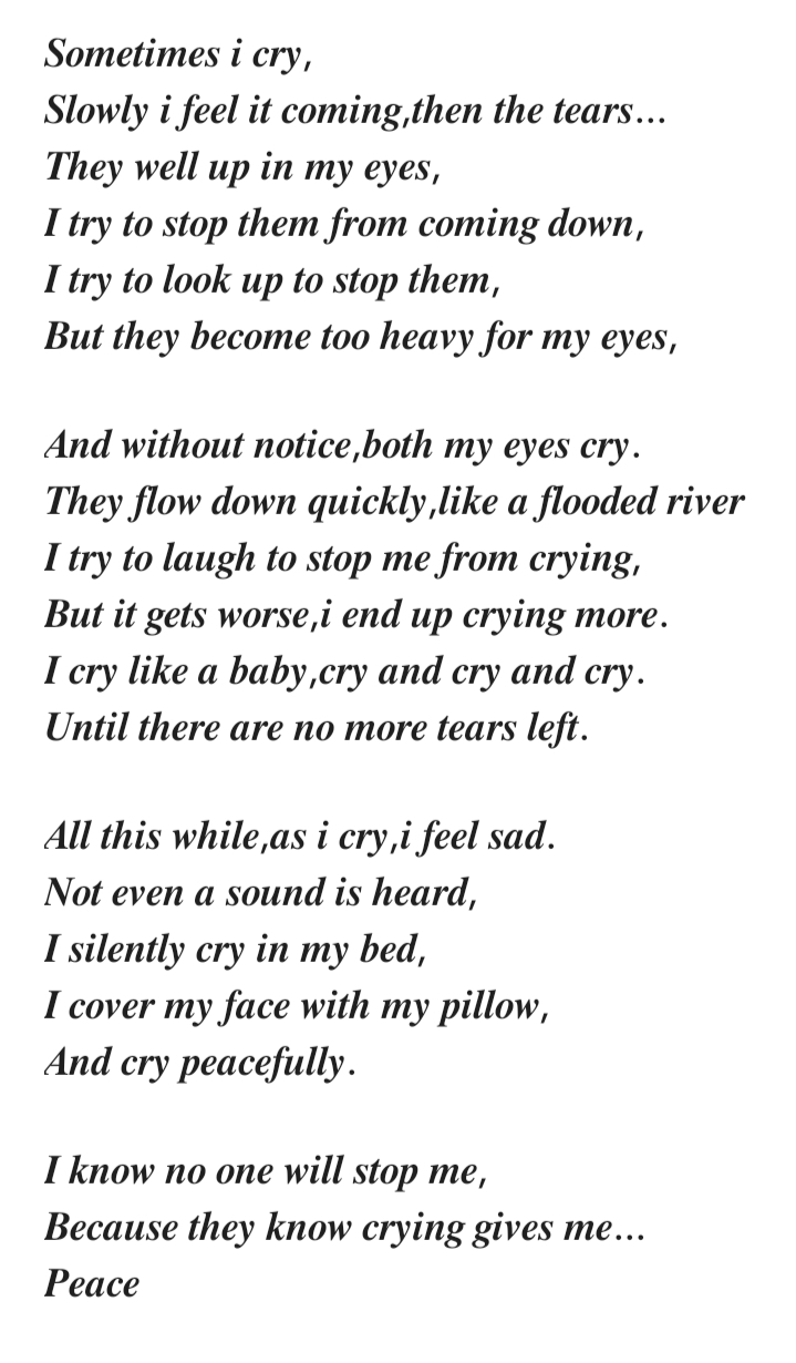 Sometimes I cry
