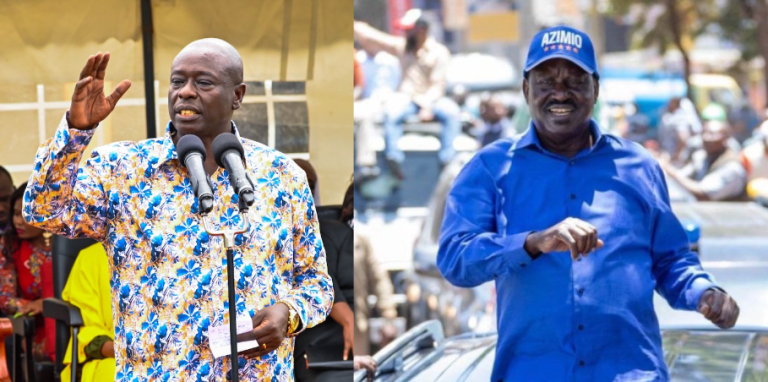 Deputy President Rigathi Gachagua and Azimio La Umoja-One Kenya leader Raila Odinga