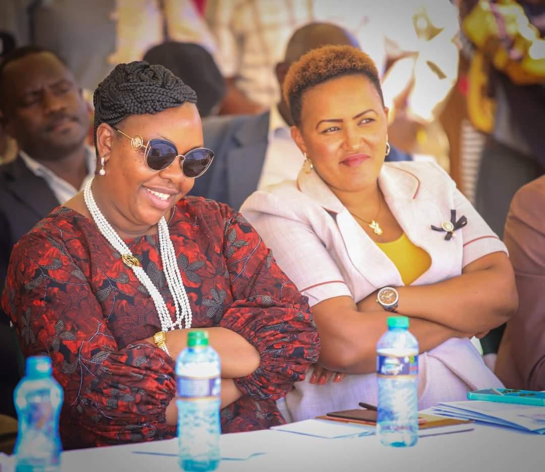 In red magnificent dress, Bahati MP Irene Njoki. She issued bursaries worthy over Ksh 30 Million