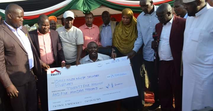 Isiolo North MP Joseph Samal (centre) with other constituency leaders during the launching of the programme