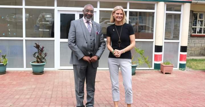 Nyandarua County Deputy Governor John Mathaara with Irish minister of State for Agriculture, Food and Marine Pippa Hackett