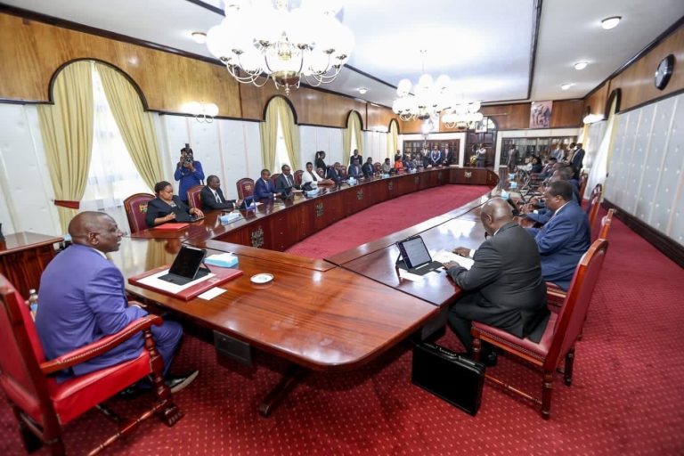 President Ruto while chairing past Cabinet meeting