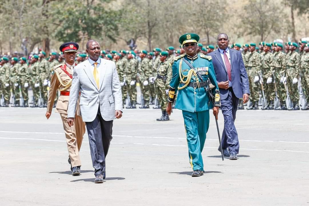 President William Ruto on Friday during the NYS recruits passing out parade