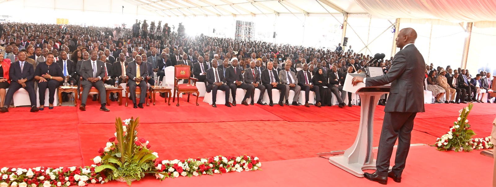 President William Ruto speaking during the launch of Public Service internship programme Friday