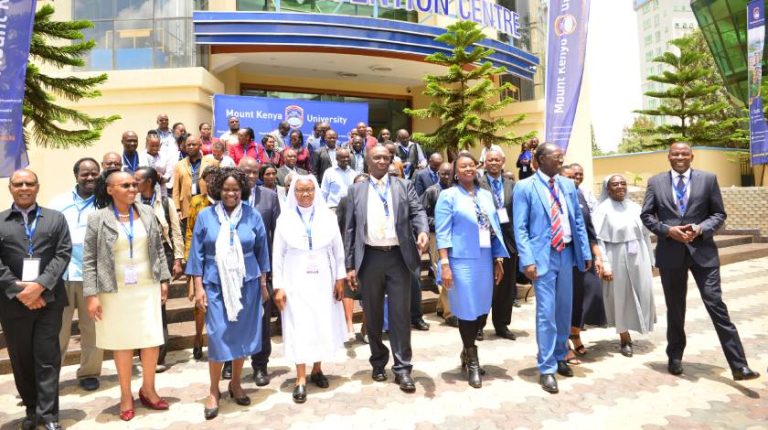 Some of the participants of the 8th International, Interdisciplinary and Inter-Universities Research Conference 2023 at MKU Thika Main Campus.
