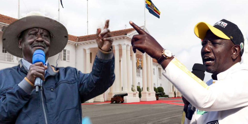 Azimio la Umoja One Kenya Coalition party leader Raila Odinga (left) and President William Ruto.